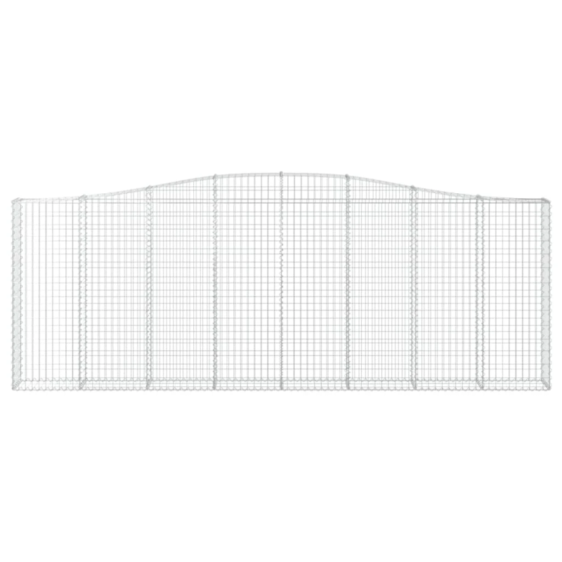 vidaXL arkveida gabiona grozi, 20gb., 400x30x140-160cm, cinkota dzelzs
