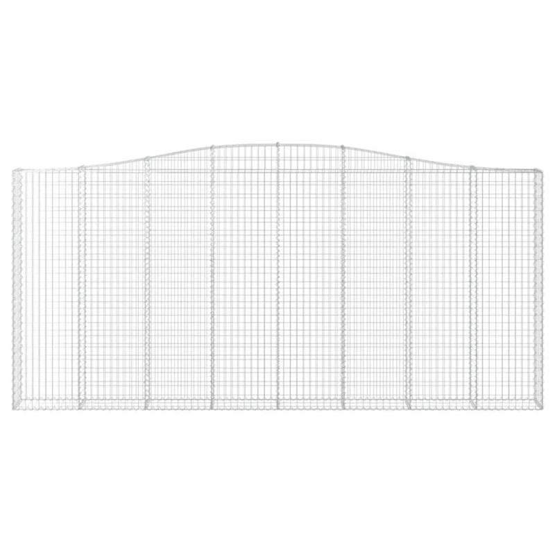 vidaXL arkveida gabiona grozi, 2 gb., 400x30x180-200cm, cinkota dzelzs