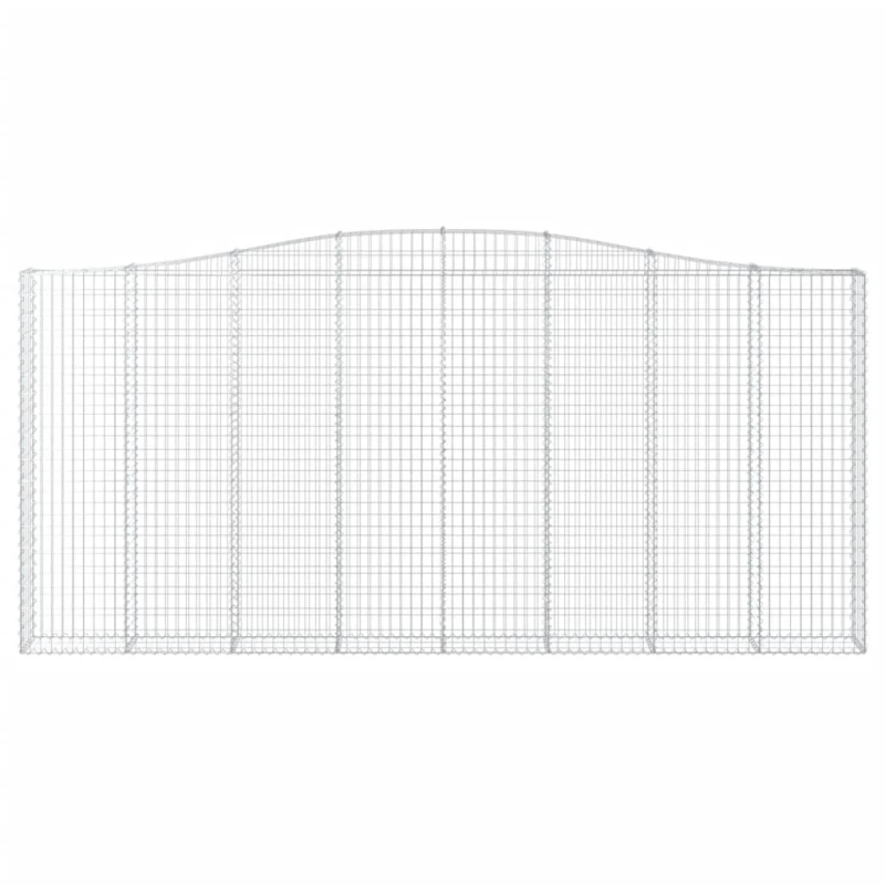 vidaXL arkveida gabiona grozi, 3 gb., 400x30x180-200cm, cinkota dzelzs