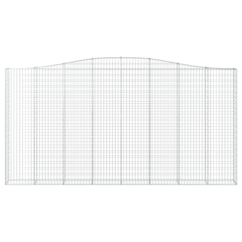 vidaXL arkveida gabiona grozi, 2 gb., 400x30x200-220cm, cinkota dzelzs