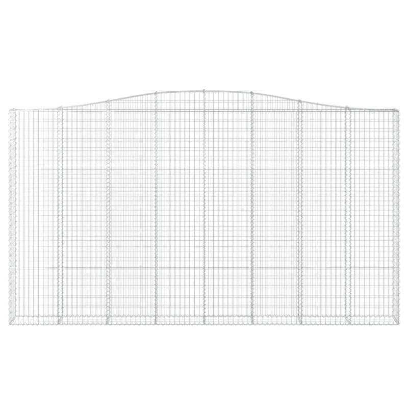 vidaXL arkveida gabiona grozi, 2 gb., 400x30x220-240cm, cinkota dzelzs