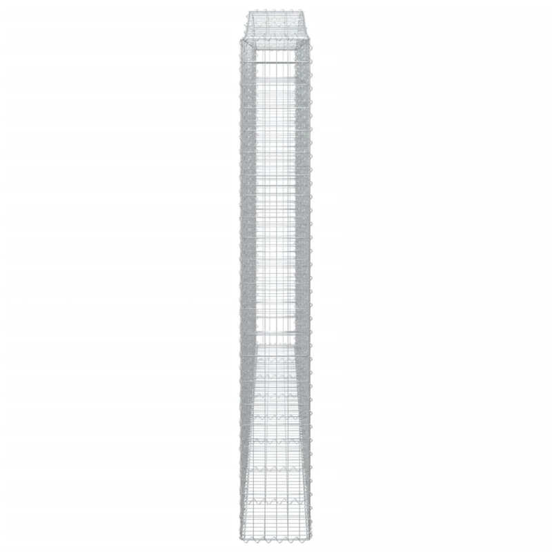 vidaXL arkveida gabiona grozi, 6 gb., 400x30x220-240cm, cinkota dzelzs