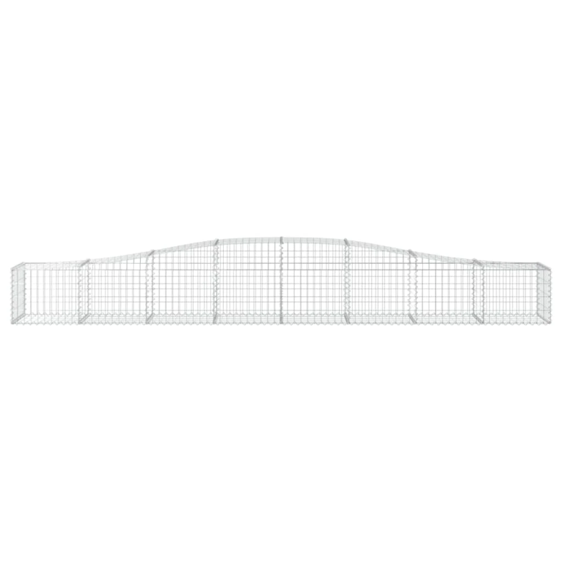 vidaXL arkveida gabiona grozi, 2 gb., 400x50x40-60 cm, cinkota dzelzs