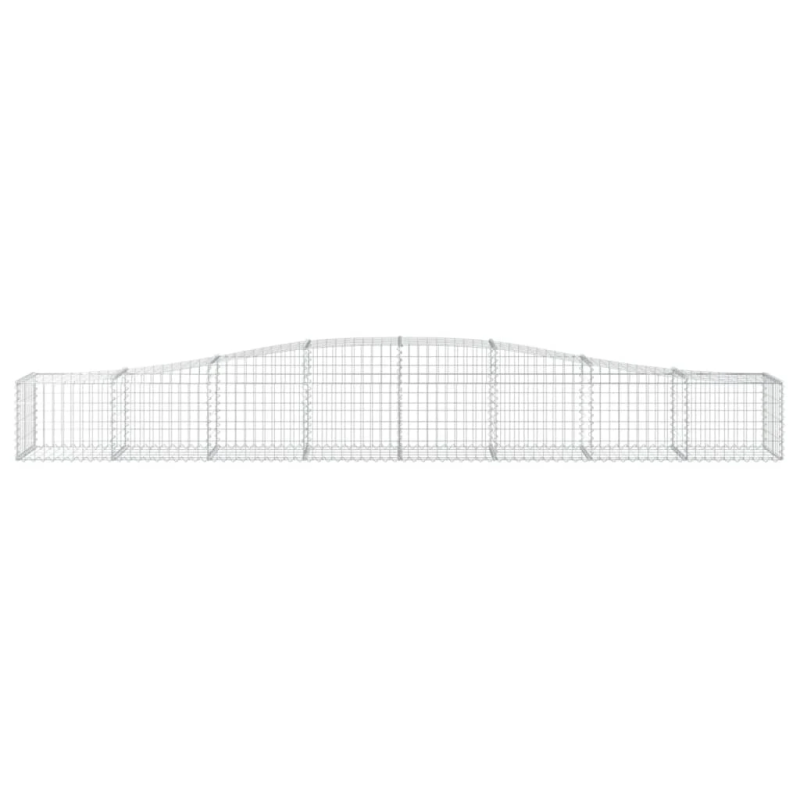 vidaXL arkveida gabiona grozi, 20 gb., 400x50x40-60 cm, cinkota dzelzs