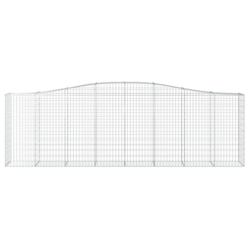 vidaXL arkveida gabiona grozi, 4 gb., 400x50x120-140cm, cinkota dzelzs