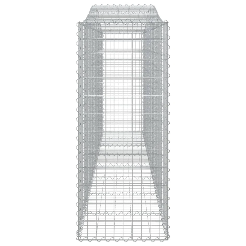 vidaXL arkveida gabiona grozi, 7 gb., 400x50x120-140cm, cinkota dzelzs