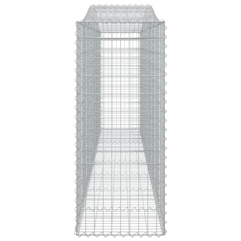 vidaXL arkveida gabiona grozi, 8 gb., 400x50x120-140cm, cinkota dzelzs