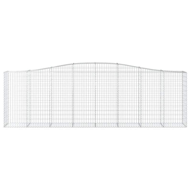 vidaXL arkveida gabiona grozi, 15gb., 400x50x120-140cm, cinkota dzelzs