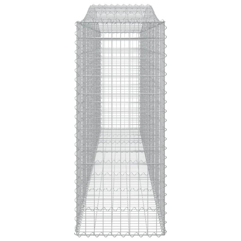 vidaXL arkveida gabiona grozi, 20gb., 400x50x120-140cm, cinkota dzelzs