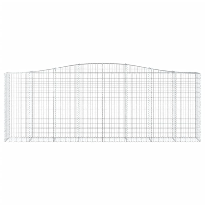vidaXL arkveida gabiona grozi, 9 gb., 400x50x140-160cm, cinkota dzelzs