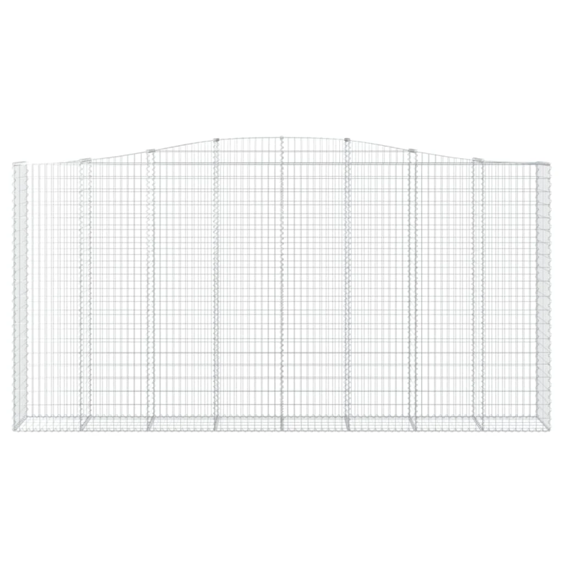 vidaXL arkveida gabiona grozi, 6 gb., 400x50x200-220cm, cinkota dzelzs