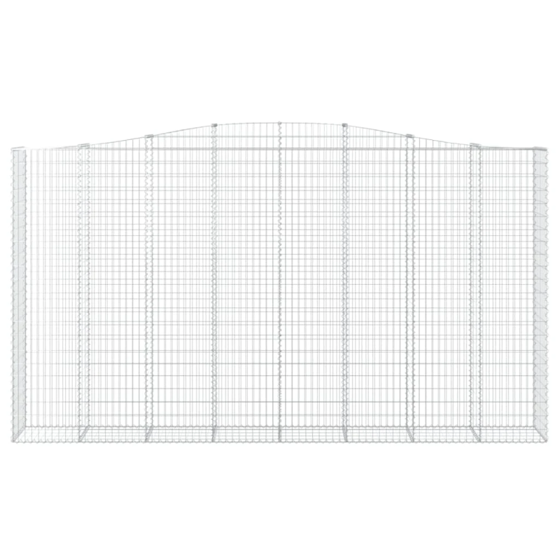 vidaXL arkveida gabiona grozi, 4 gb., 400x50x220-240cm, cinkota dzelzs