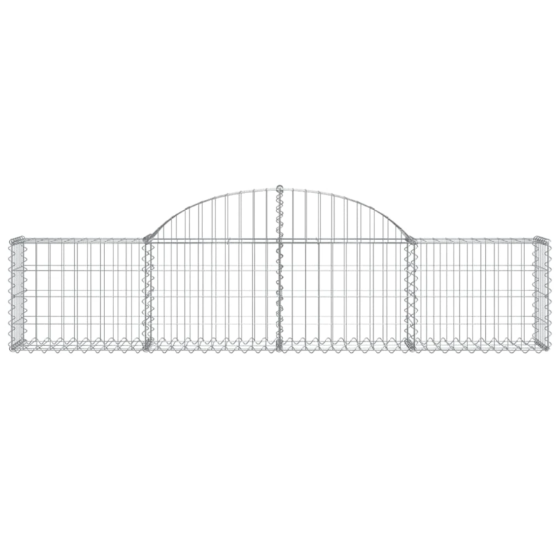 vidaXL arkveida gabiona grozi, 2 gb., 200x30x40-60 cm, cinkota dzelzs