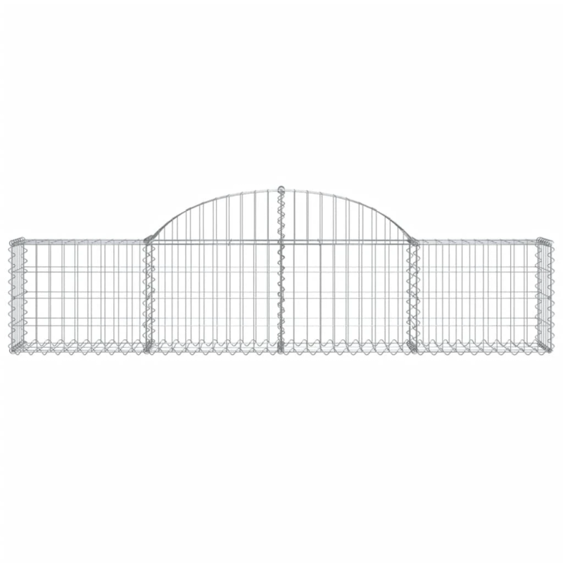vidaXL arkveida gabiona grozi, 15 gb., 200x30x40-60 cm, cinkota dzelzs