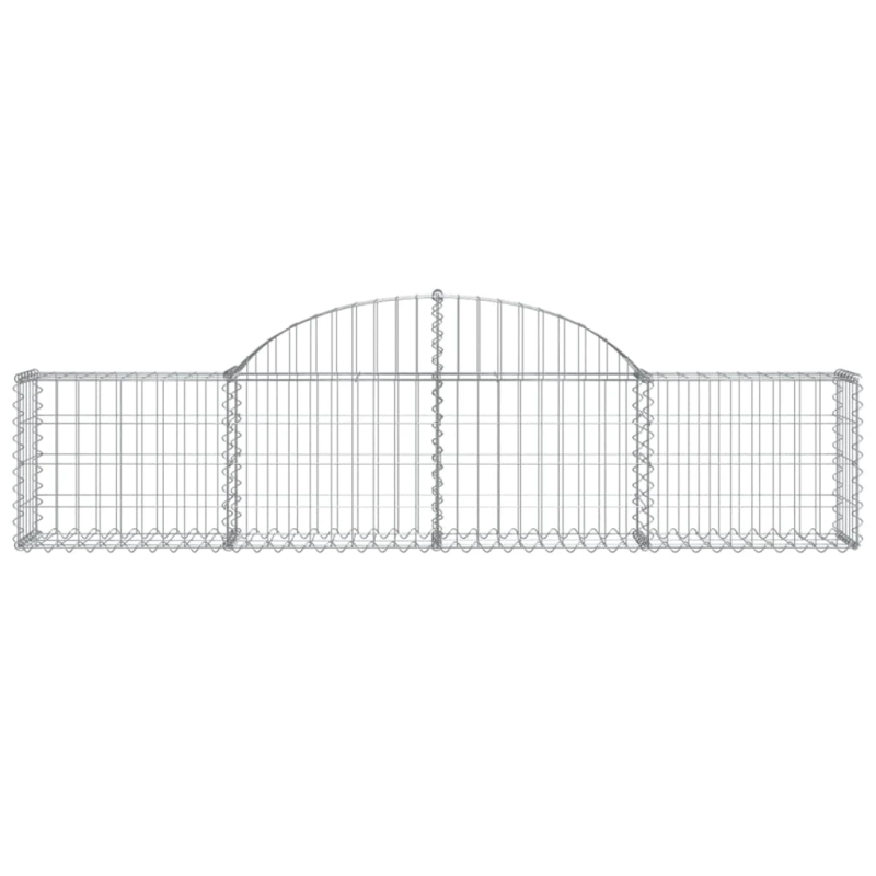 vidaXL arkveida gabiona grozi, 20 gb., 200x30x40-60 cm, cinkota dzelzs