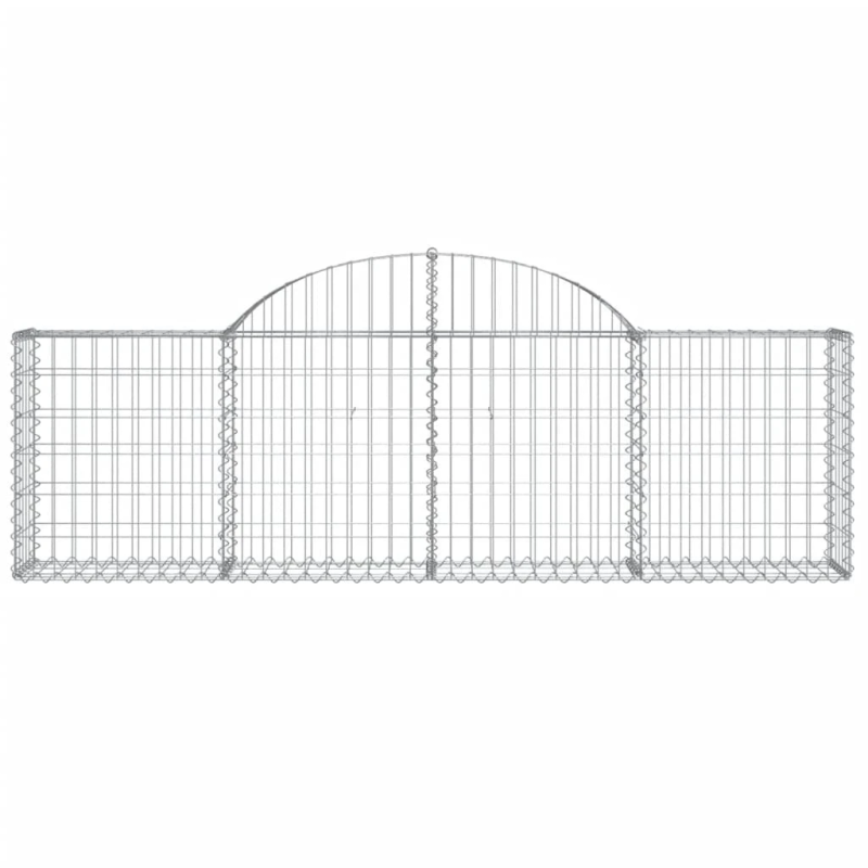 vidaXL arkveida gabiona grozi, 13 gb., 200x30x60-80 cm, cinkota dzelzs