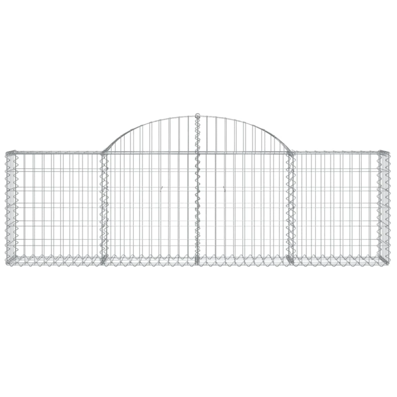 vidaXL arkveida gabiona grozi, 14 gb., 200x30x60-80 cm, cinkota dzelzs