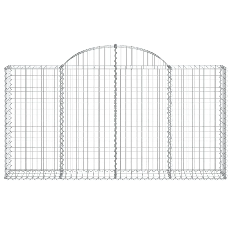 vidaXL arkveida gabiona grozi, 3 gb., 200x30x100-120cm, cinkota dzelzs