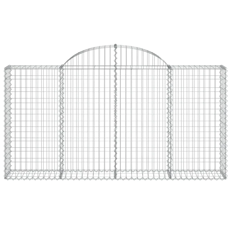 vidaXL arkveida gabiona grozi, 5 gb., 200x30x100-120cm, cinkota dzelzs