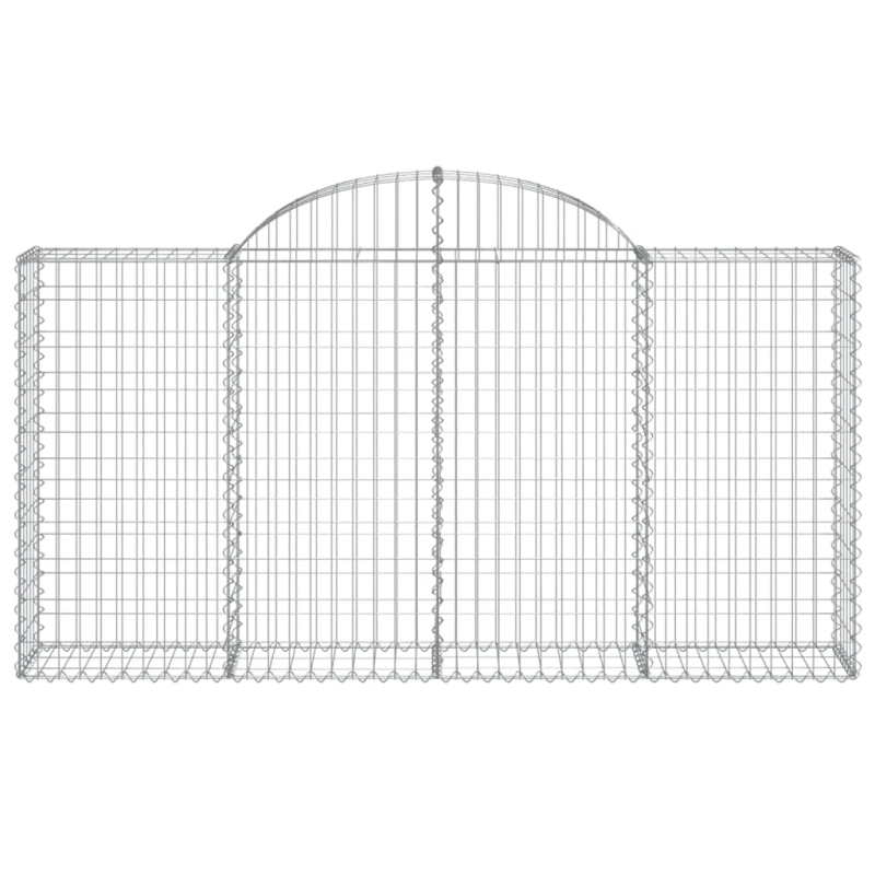 vidaXL arkveida gabiona grozi, 6 gb., 200x30x100-120cm, cinkota dzelzs