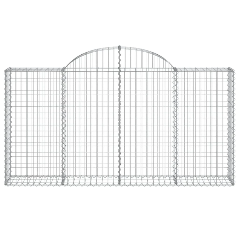 vidaXL arkveida gabiona grozi, 8 gb., 200x30x100-120cm, cinkota dzelzs