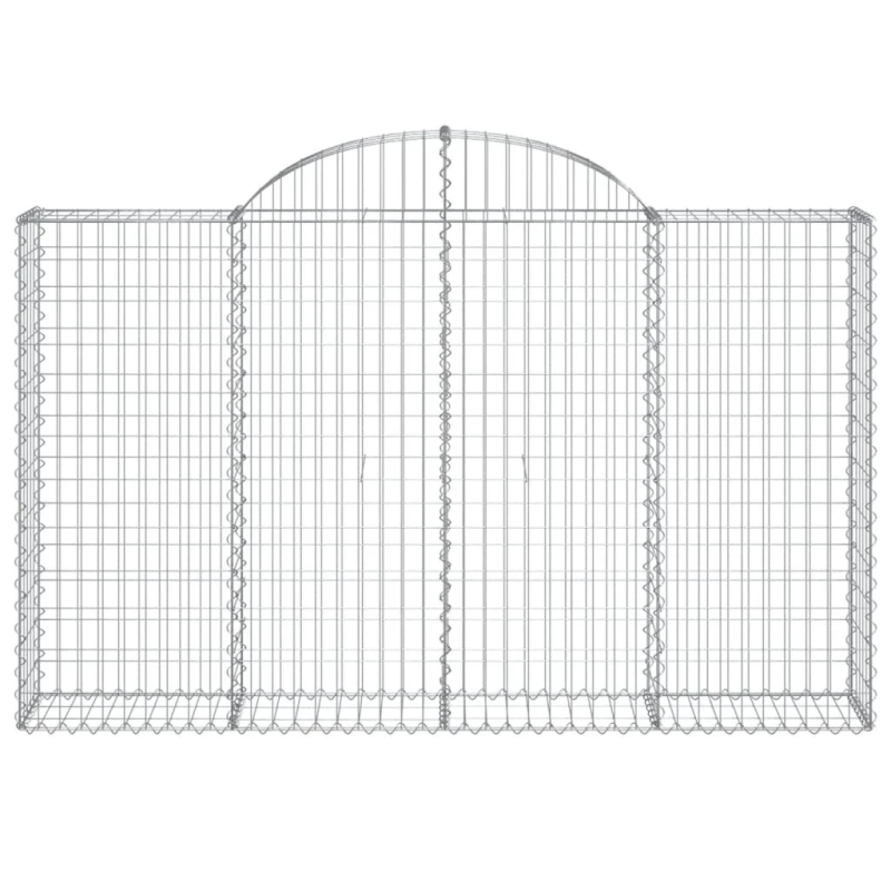 vidaXL arkveida gabiona grozi, 6 gb., 200x30x120-140cm, cinkota dzelzs