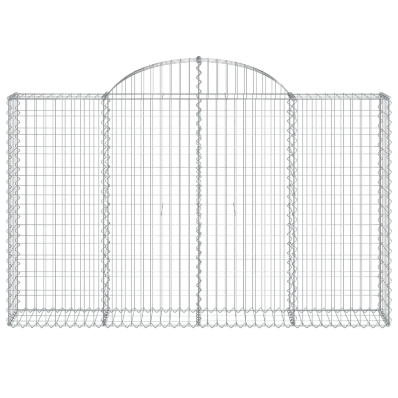 vidaXL arkveida gabiona grozi, 12gb., 200x30x120-140cm, cinkota dzelzs