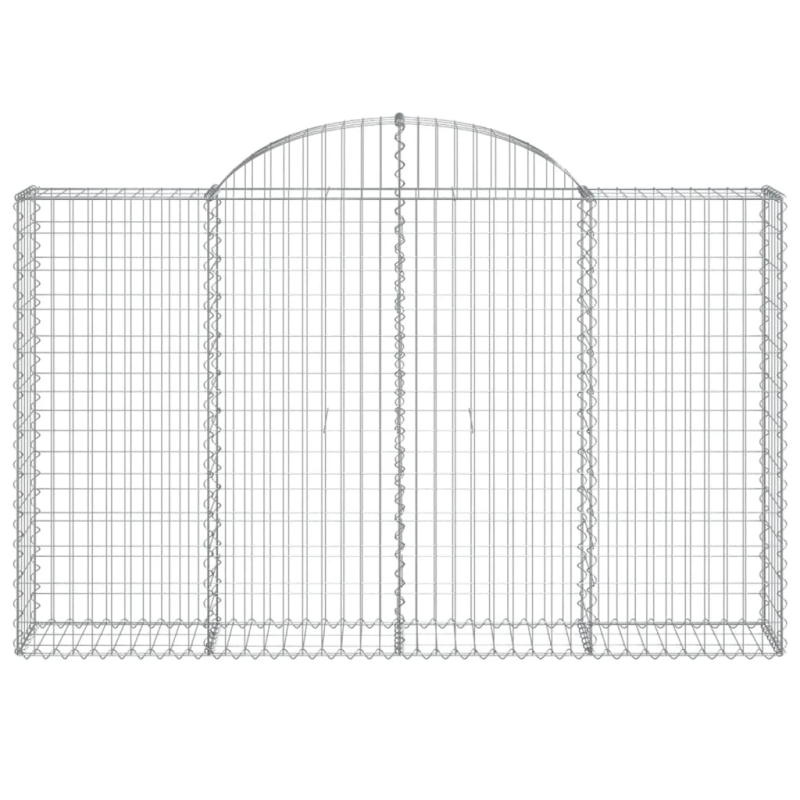 vidaXL arkveida gabiona grozi, 25gb., 200x30x120-140cm, cinkota dzelzs