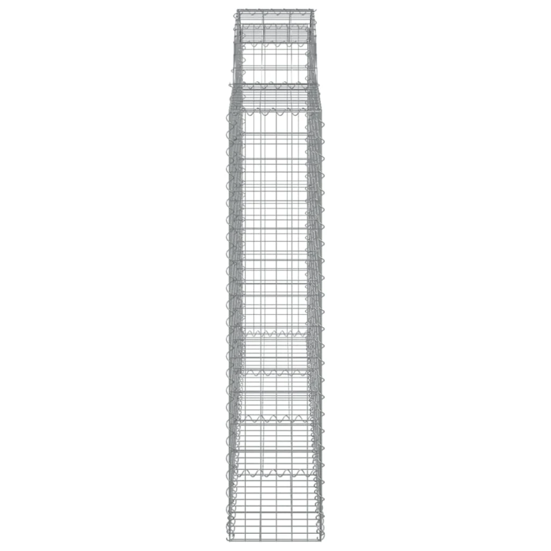 vidaXL arkveida gabiona grozi, 7 gb., 200x30x140-160cm, cinkota dzelzs