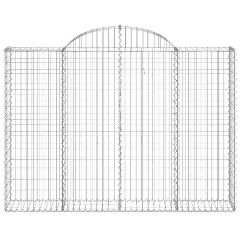 vidaXL arkveida gabiona grozi, 7 gb., 200x30x140-160cm, cinkota dzelzs