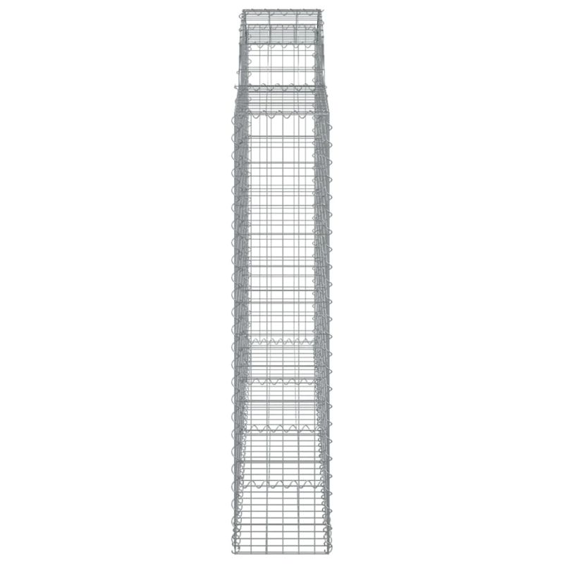 vidaXL arkveida gabiona grozi, 15gb., 200x30x140-160cm, cinkota dzelzs