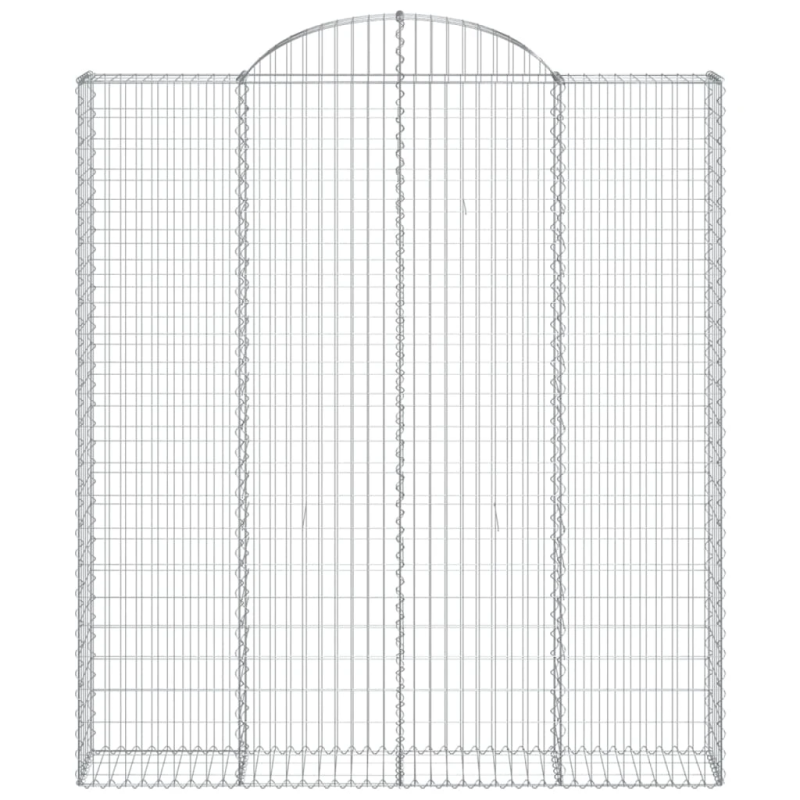 vidaXL arkveida gabiona grozi, 2 gb., 200x30x220-240cm, cinkota dzelzs