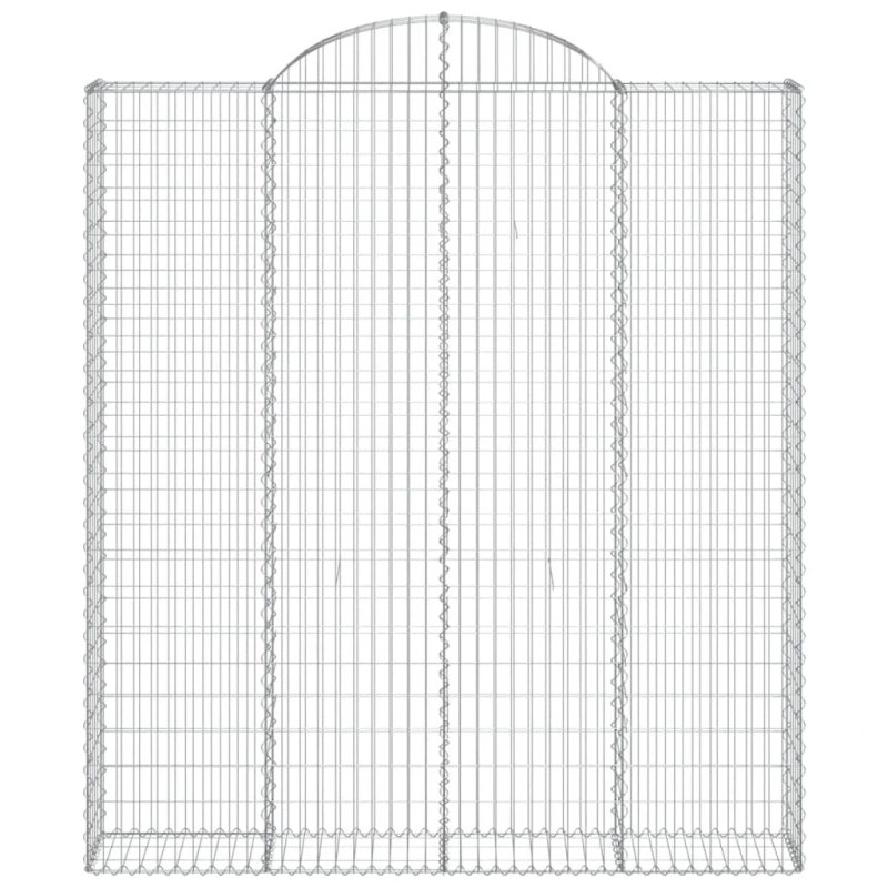 vidaXL arkveida gabiona grozi, 3 gb., 200x30x220-240cm, cinkota dzelzs