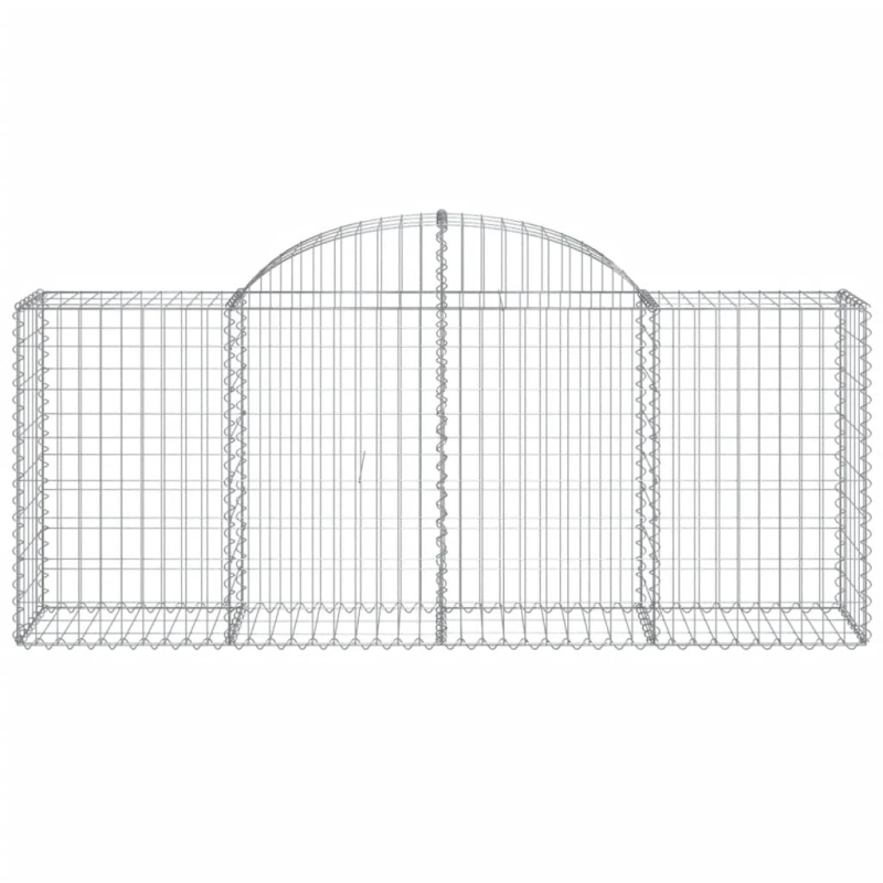 vidaXL arkveida gabiona grozi, 4 gb., 200x50x80-100cm, cinkota dzelzs