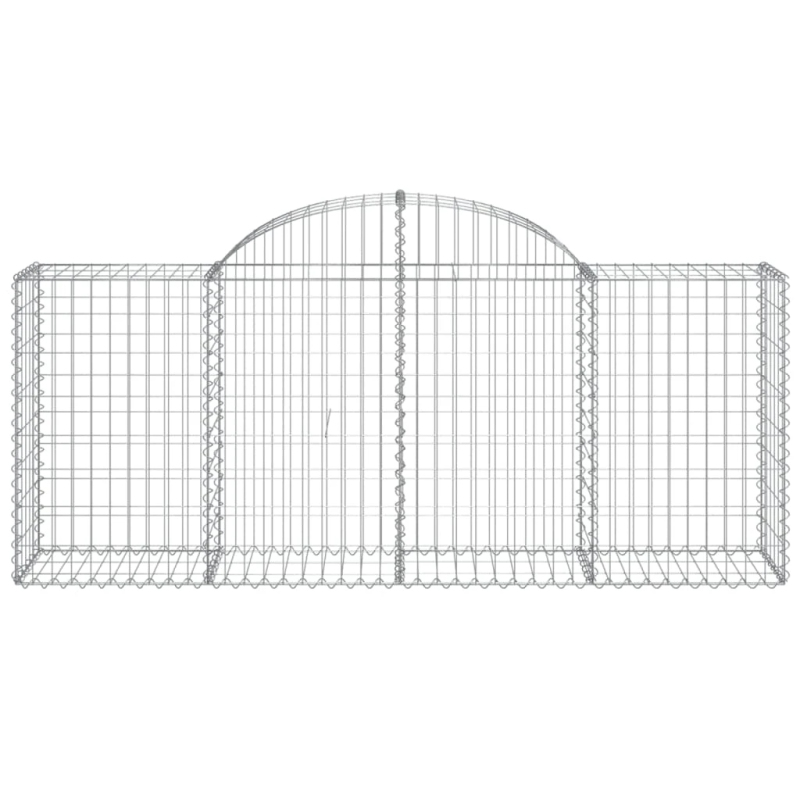 vidaXL arkveida gabiona grozi, 12 gb., 200x50x80-100cm, cinkota dzelzs