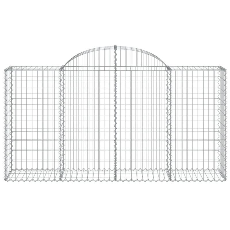 vidaXL arkveida gabiona grozi, 5 gb., 200x50x100-120cm, cinkota dzelzs