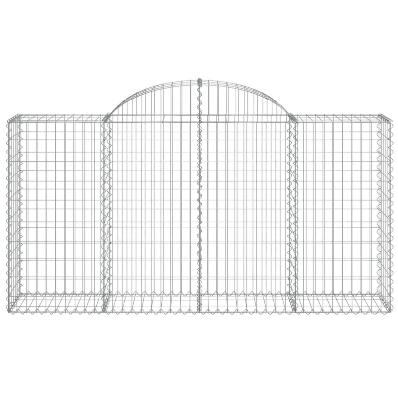 vidaXL arkveida gabiona grozi, 20gb., 200x50x100-120cm, cinkota dzelzs