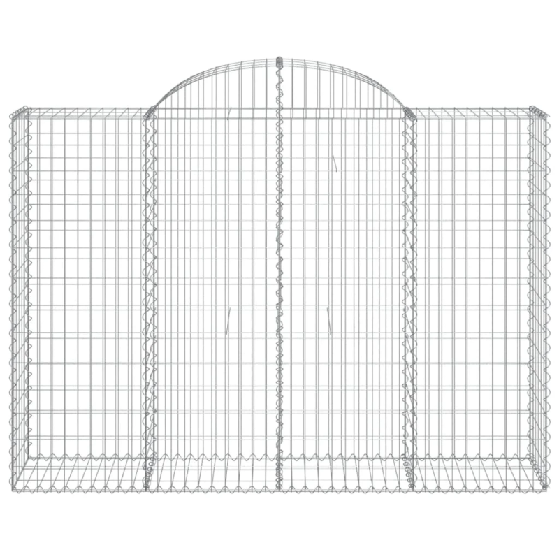 vidaXL arkveida gabiona grozi, 14gb., 200x50x140-160cm, cinkota dzelzs