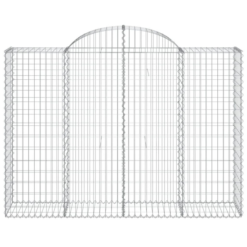 vidaXL arkveida gabiona grozi, 15gb., 200x50x140-160cm, cinkota dzelzs