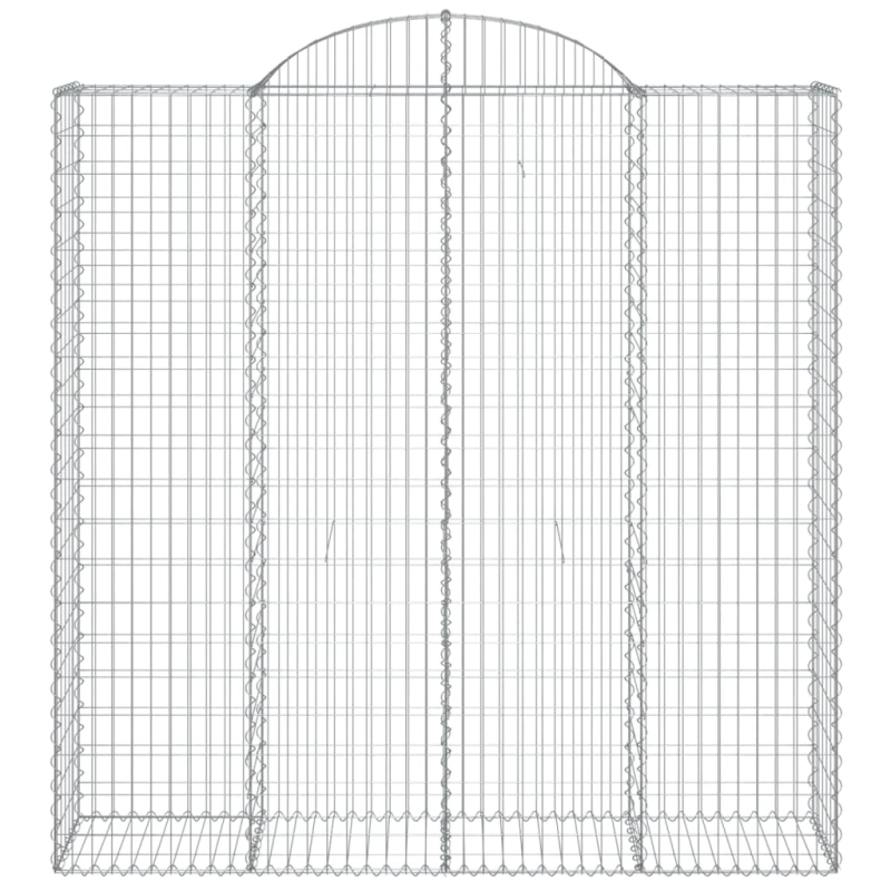 vidaXL arkveida gabiona grozi, 2 gb., 200x50x200-220cm, cinkota dzelzs