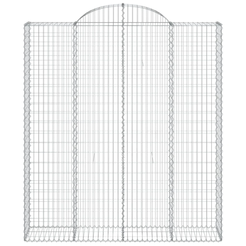vidaXL arkveida gabiona grozi, 5 gb., 200x50x220-240cm, cinkota dzelzs