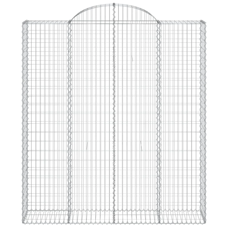 vidaXL arkveida gabiona grozi, 7 gb., 200x50x220-240cm, cinkota dzelzs