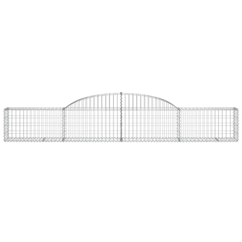 vidaXL arkveida gabiona grozi, 7 gb., 300x30x40-60 cm, cinkota dzelzs