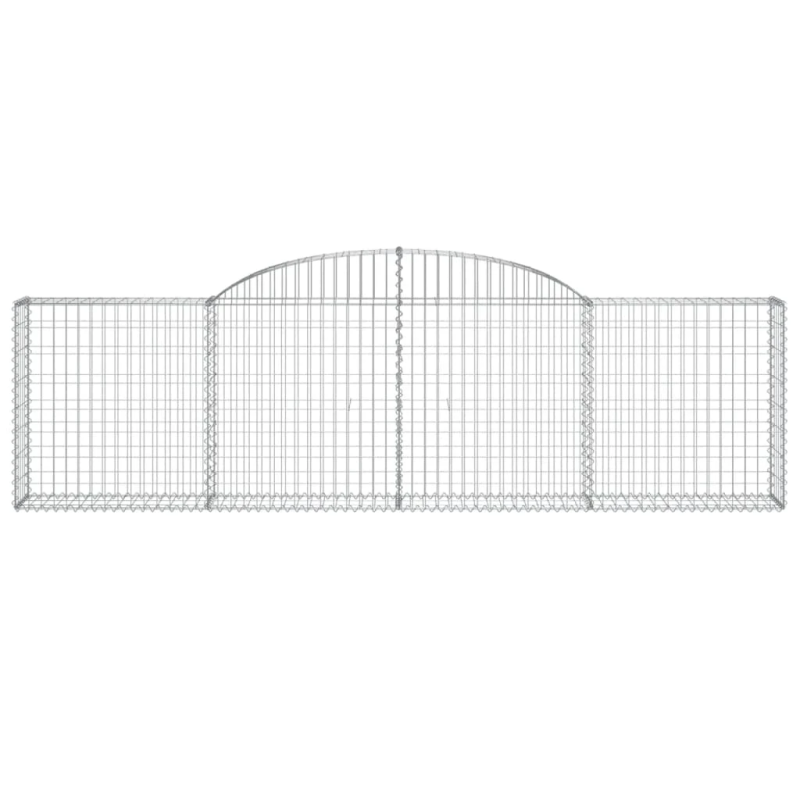 vidaXL arkveida gabiona grozi, 30 gb., 300x30x80-100cm, cinkota dzelzs