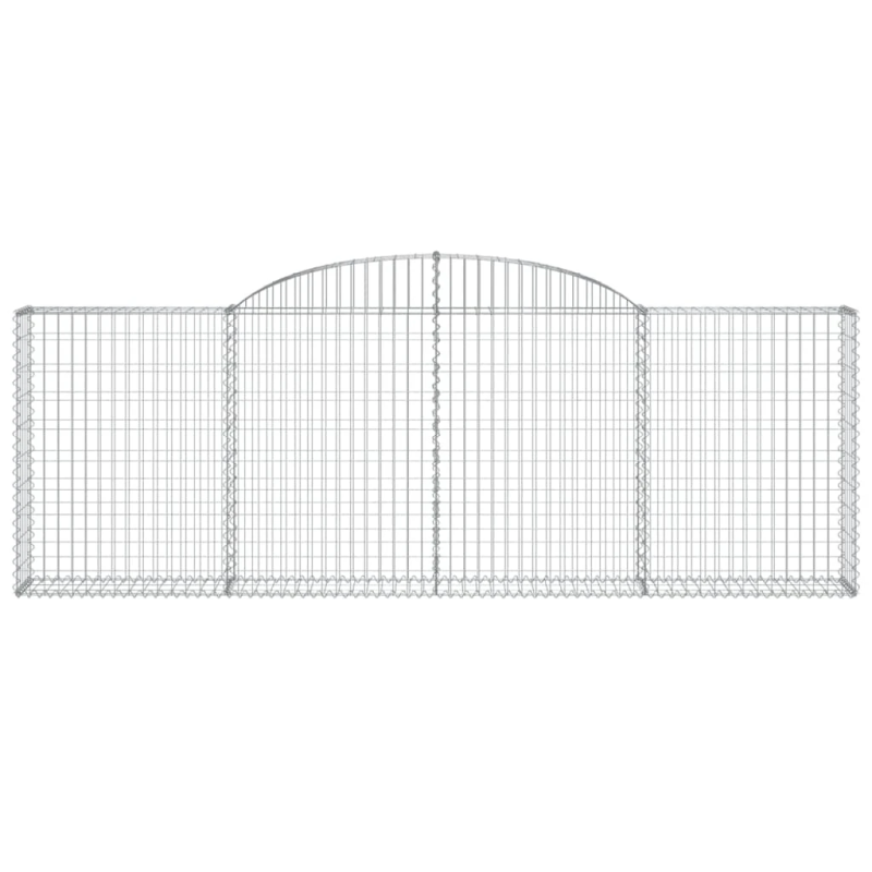 vidaXL arkveida gabiona grozi, 15gb., 300x30x100-120cm, cinkota dzelzs