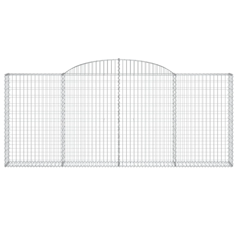 vidaXL arkveida gabiona grozi, 9 gb., 300x30x120-140cm, cinkota dzelzs