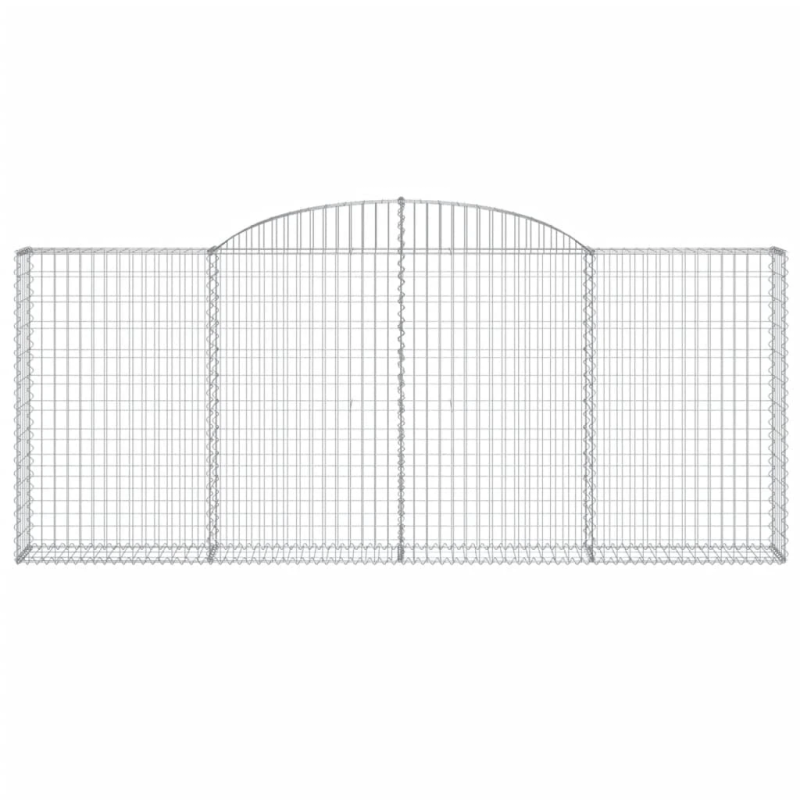 vidaXL arkveida gabiona grozi, 12gb., 300x30x120-140cm, cinkota dzelzs