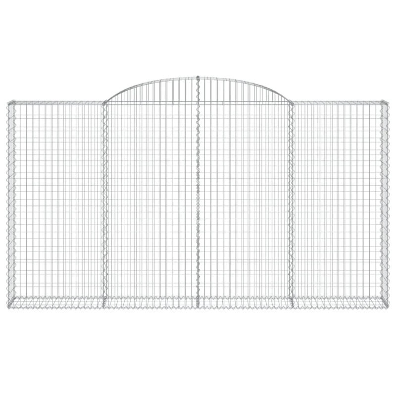 vidaXL arkveida gabiona grozi, 4 gb., 300x30x160-180cm, cinkota dzelzs