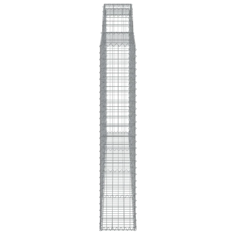 vidaXL arkveida gabiona grozi, 5 gb., 300x30x160-180cm, cinkota dzelzs