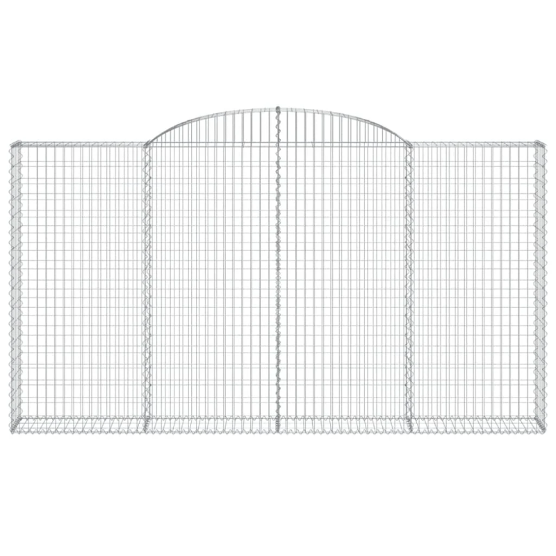 vidaXL arkveida gabiona grozi, 7 gb., 300x30x160-180cm, cinkota dzelzs